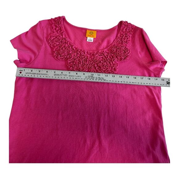Pink Short Sleeve Top with Ruffle Collar Detail - Picture 5 of 5
